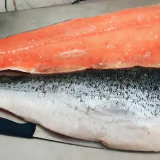 Filé de Salmão congelado, bandeja com 400 gramas